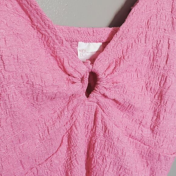 No Boundaries 2 Piece Juniors Flutter Strap Top Med & O-Ring Skirt Small Pink - Picture 4 of 12